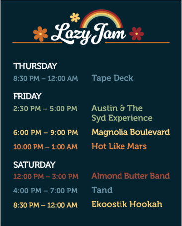Lazy Jam 7 Schedule