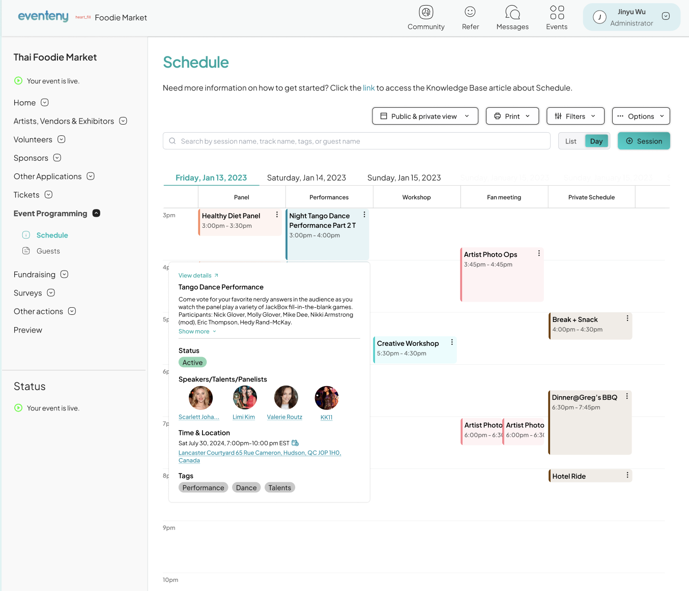 Music Festival Management Software - Eventeny