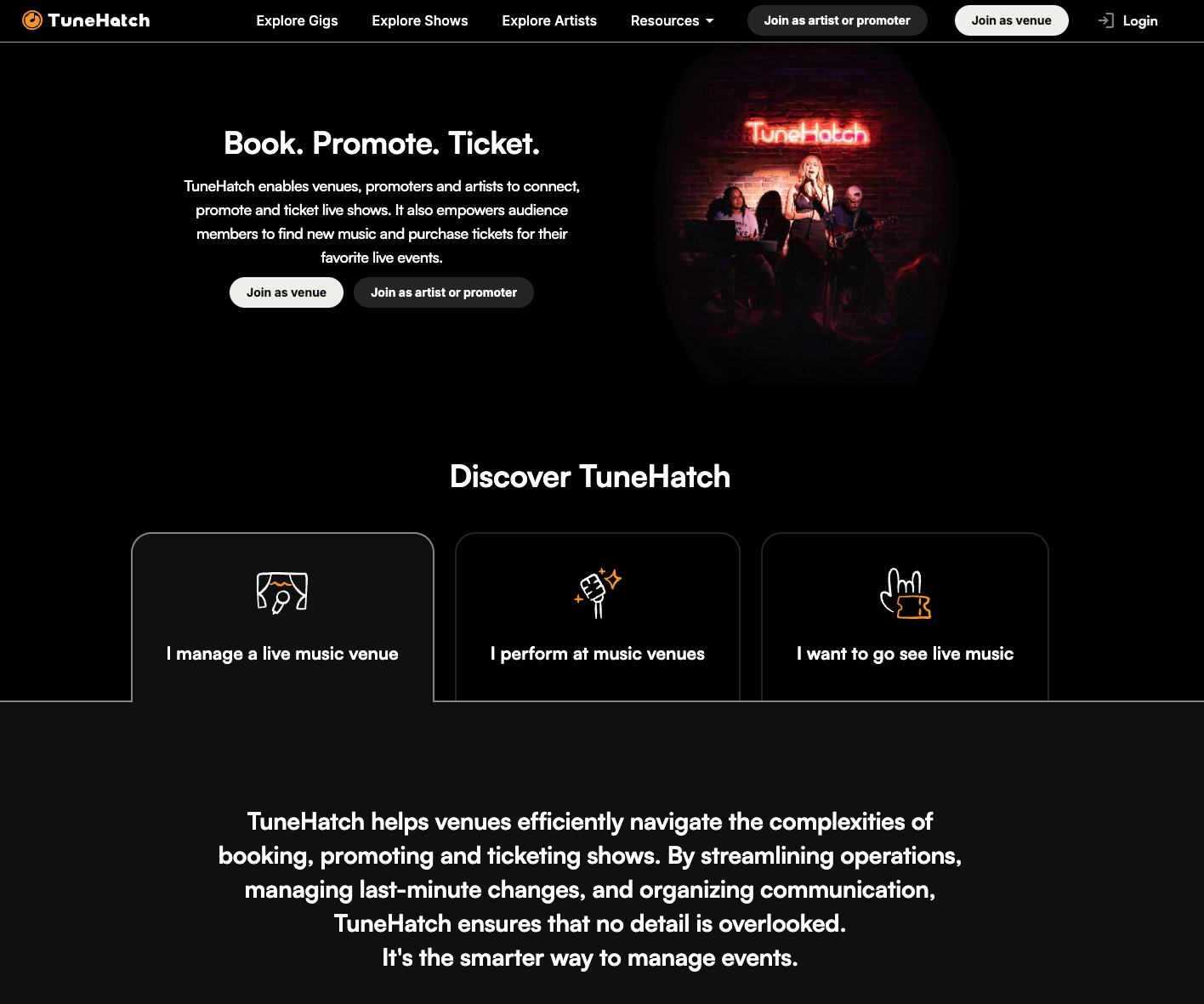 TuneHatch: A Dating Website for Bands, Promoters and Local Venues